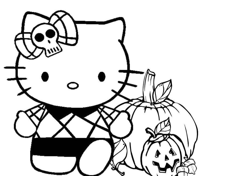 982x750 Hello Kitty Halloween Coloring Pages Hello Kitty Happy Halloween