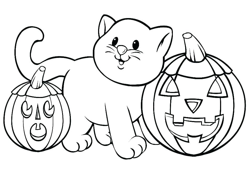 957x668 Spooky Cat Coloring Pages