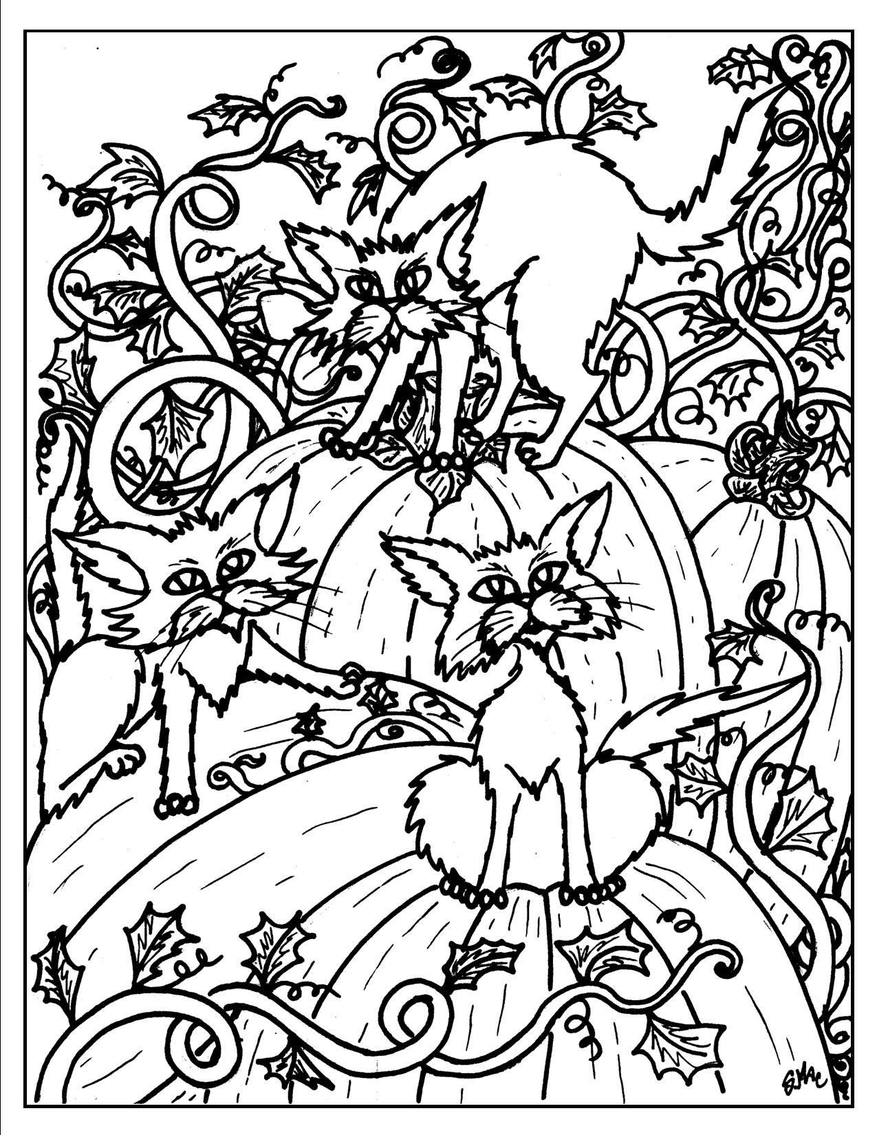 1275x1650 Tremendous Scary Black Cat Coloring Pages Amazing Halloween