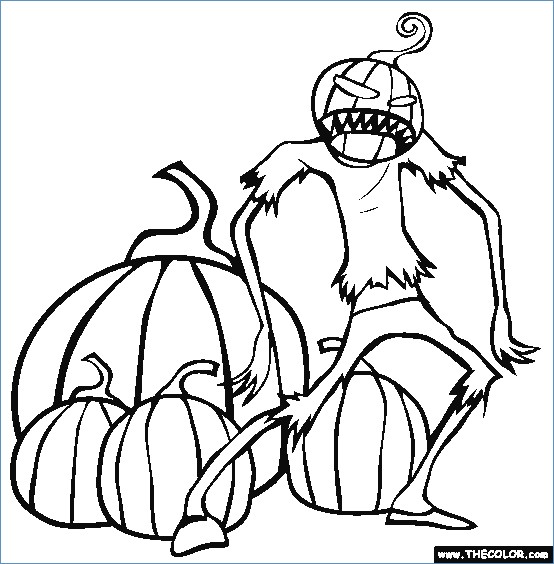 554x564 Scary Halloween Coloring Page For Kids