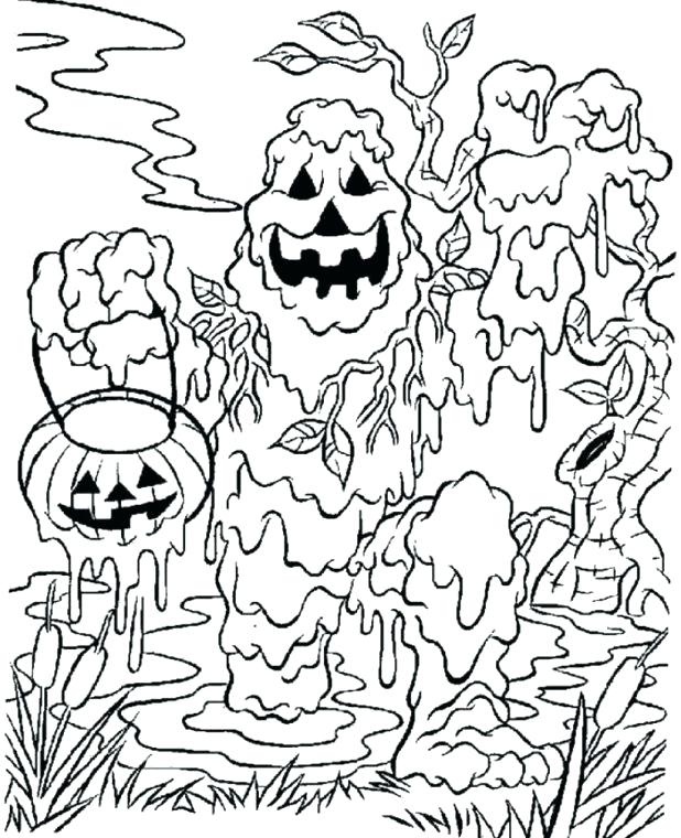 618x760 Spooky Halloween Coloring Pages Monster Spooky Coloring Pages