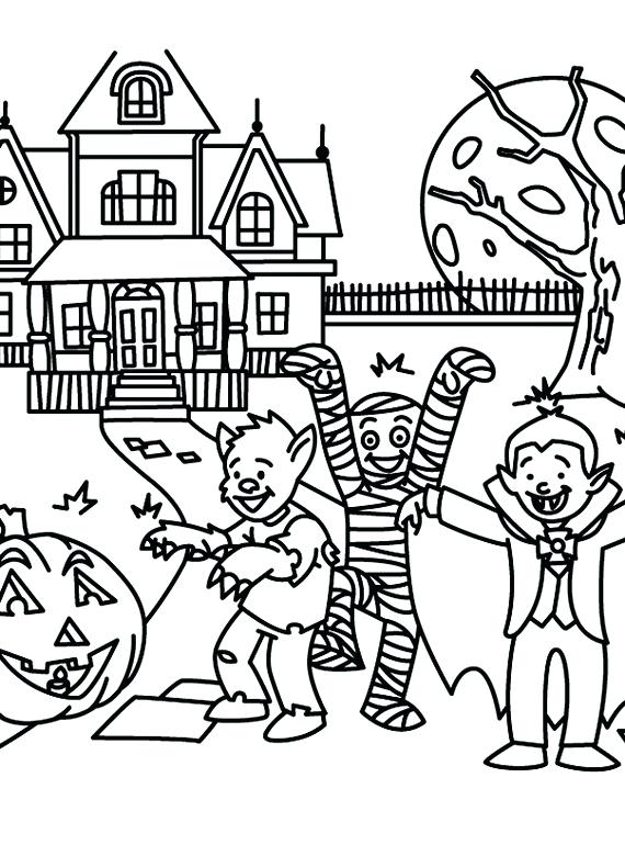 570x770 Spooky Halloween Coloring Pages Spooky Coloring Pages Coloring