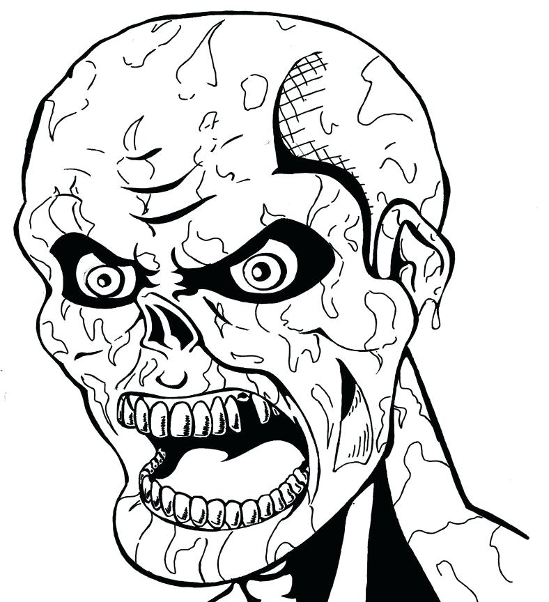788x864 Very Scary Halloween Coloring Pages Free Printable Creepy Adult