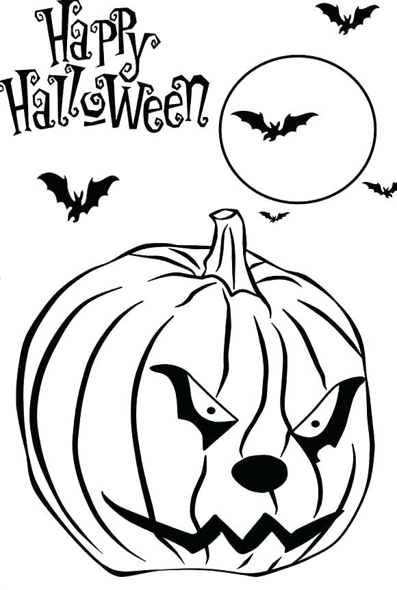580x862 Really Scary Halloween Coloring Pages Pumpkin Cute Free Printable