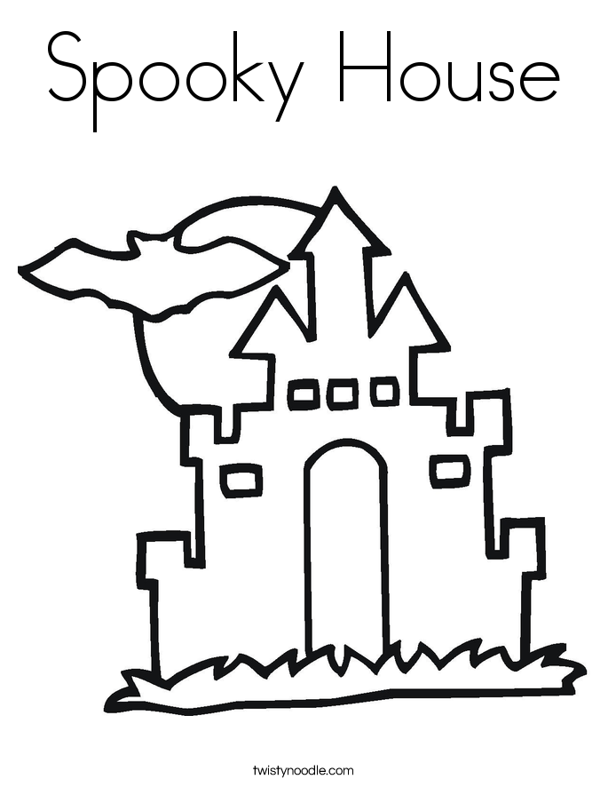 685x886 Spooky House Coloring Page