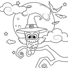 236x236 Spooky Tree Coloring Page