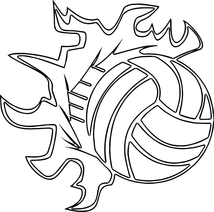 863x855 Sports Balls Coloring Pages Volleyballs Players Ball Outline Page