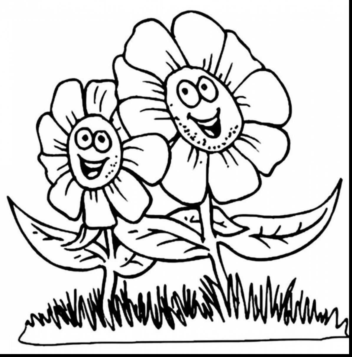 1194x1210 Astounding Design Spring Flowers Coloring Pages Excellent Flower