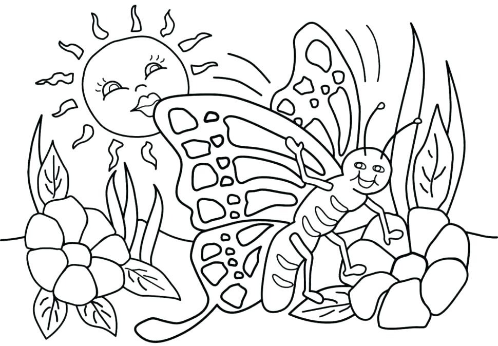 970x674 Spring Coloring Pages For Kids Printable Spring Coloring Page