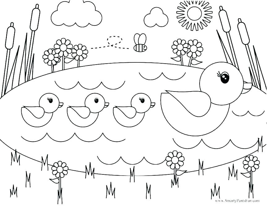863x667 Spring Coloring Pages Spring Season Nature Printable Coloring
