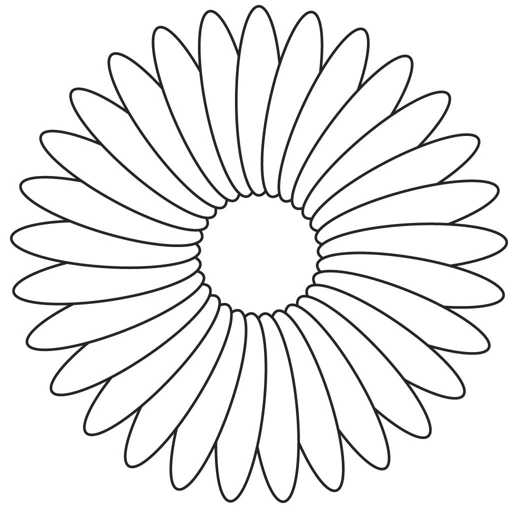 1024x1024 Spring Flower Coloring Pages