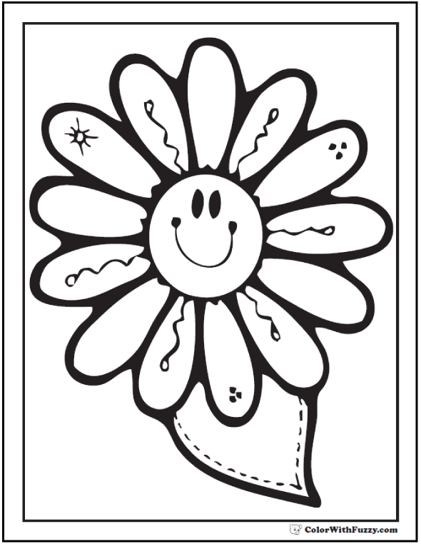 590x762 Color Pages Of Flowers Coloring Page