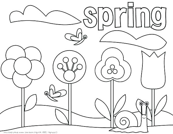 600x464 Coloring Pages For Spring Flowers Spring Flowers Coloring Pages