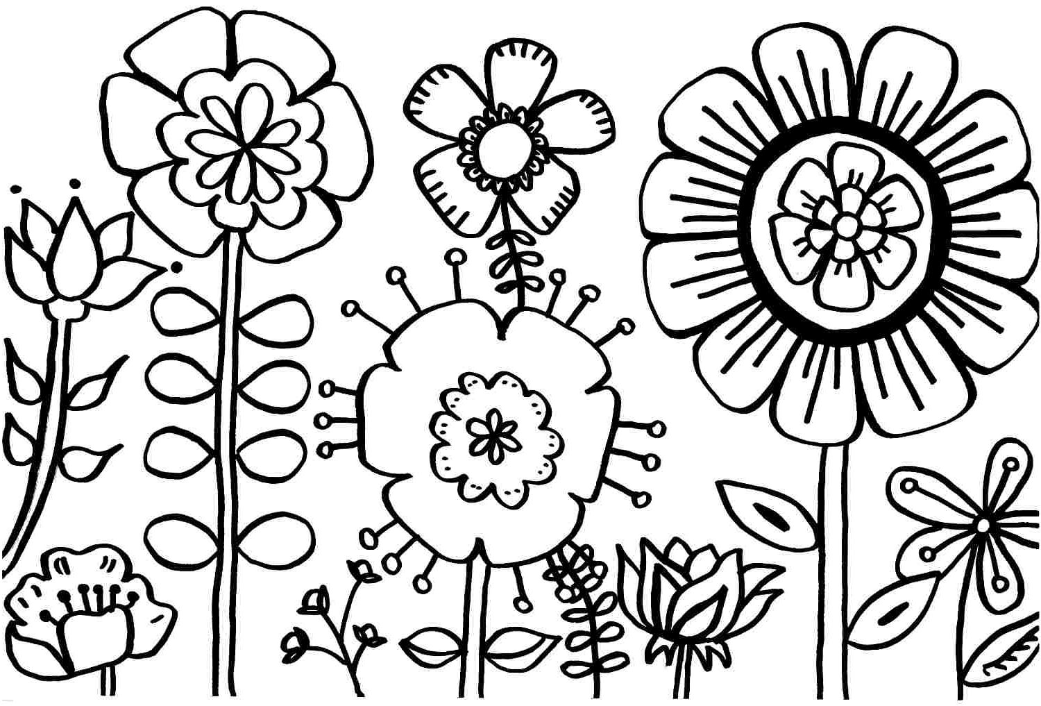 1500x1017 Perfect Spring Coloring Page With Additional Seasonal Colouring