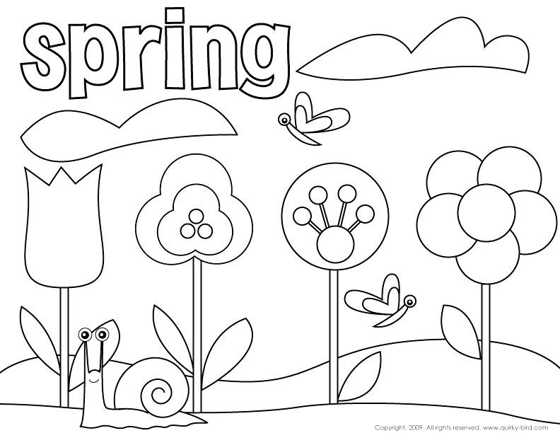 792x612 Coloring Pages Spring Coloring Page Spring Spring Flowers Coloring