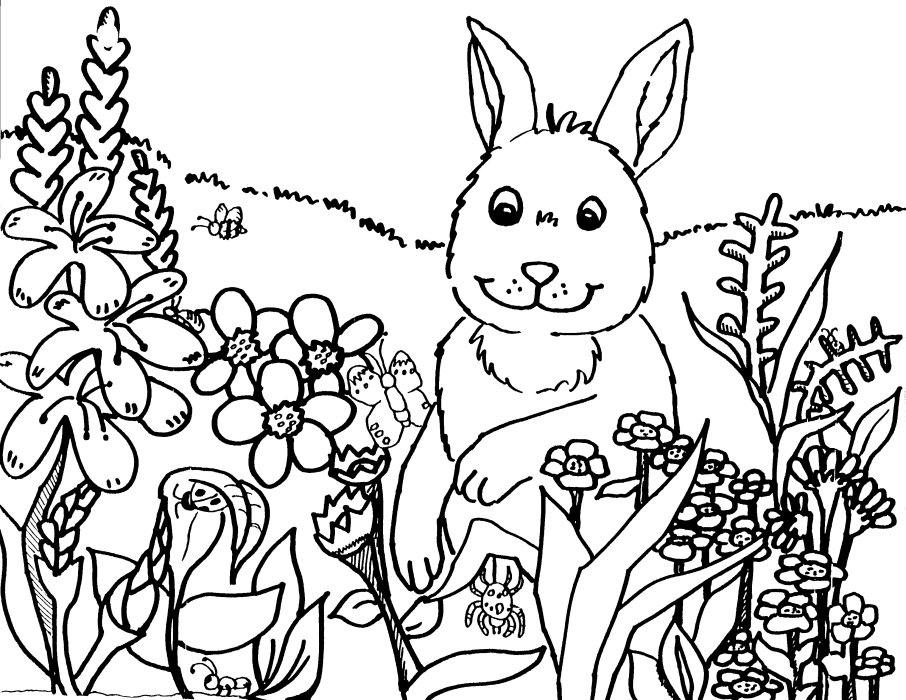 906x700 Spring Coloring Pages