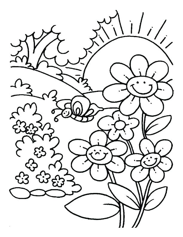 612x792 Ideas Coloring Pages For Kids Flowers And Spring Flowers Coloring
