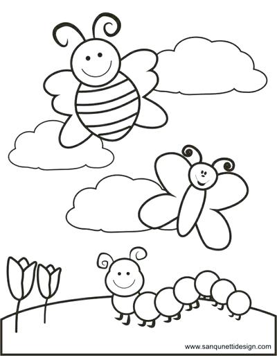 400x513 Springtime Coloring Pages Free Spring Themed Coloring Pages