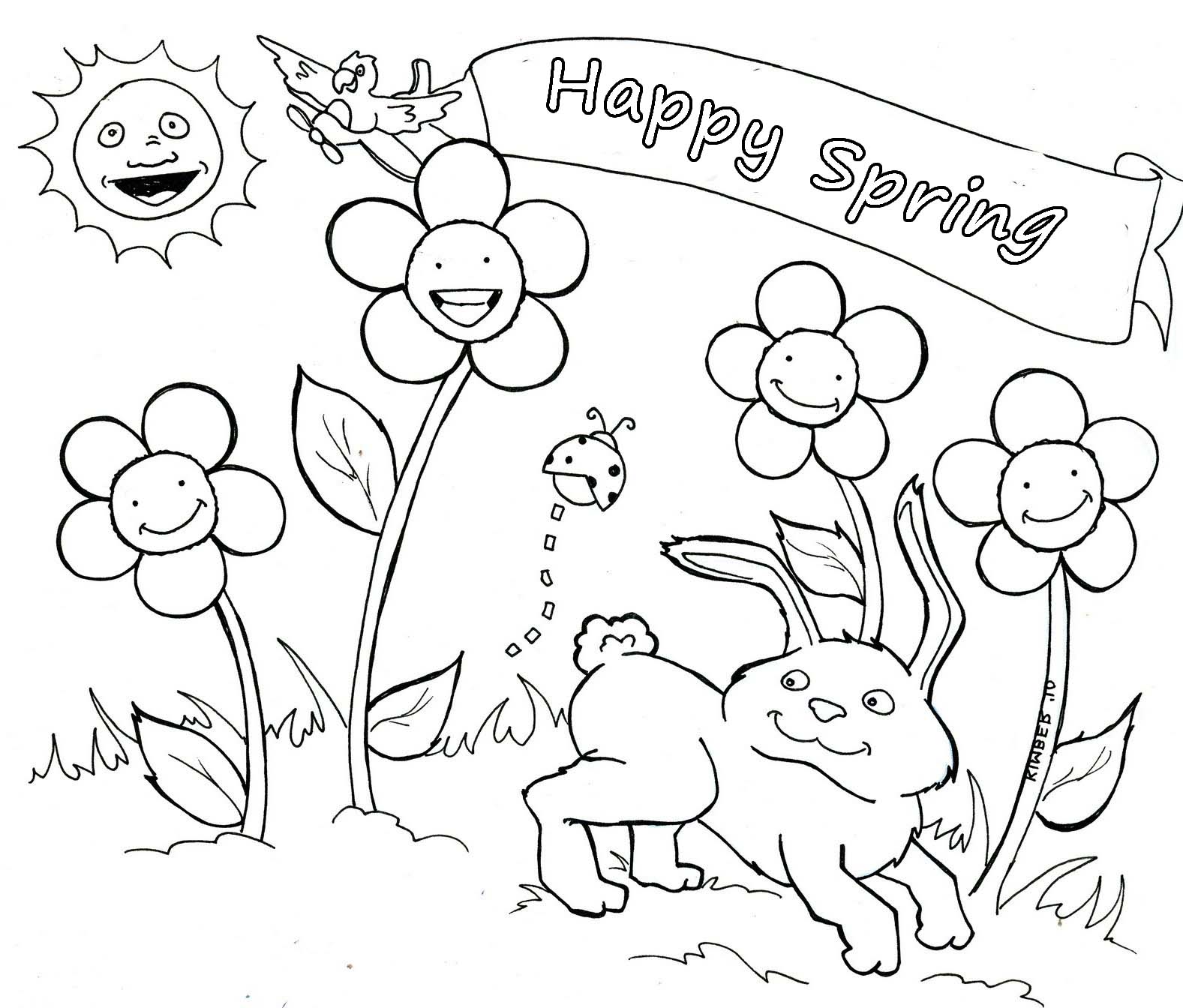 1577x1344 Spring Coloring Pages Chicks And Tulips