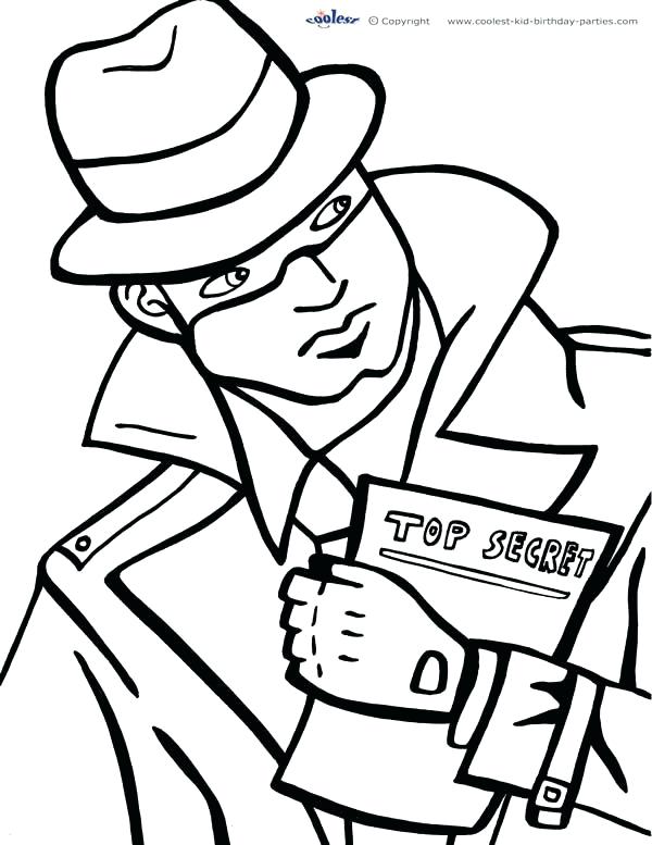 600x777 Spy Kids Coloring Pages Printable Spy Detective Coloring Page