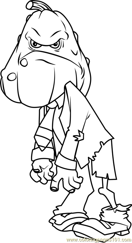 435x800 Squash Zombie Coloring Page