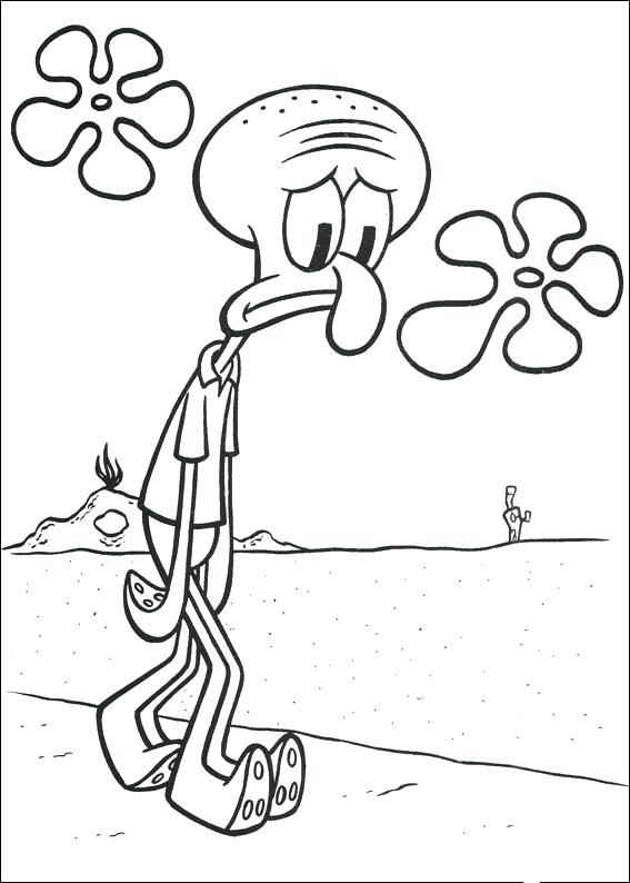 567x794 Squidward Coloring Pages Sad Coloring Page Squidward Coloring