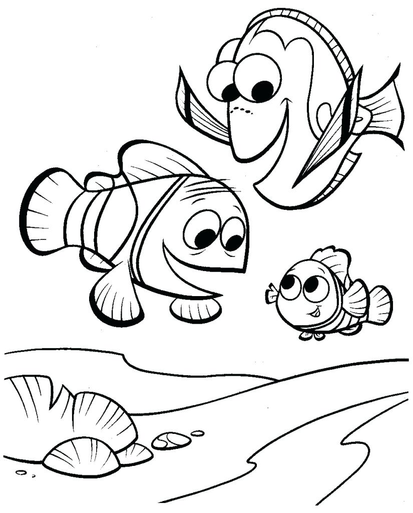 825x1024 Coloring Pages Nemo Coloring Pages Marlin Dory And Squirt Nemo