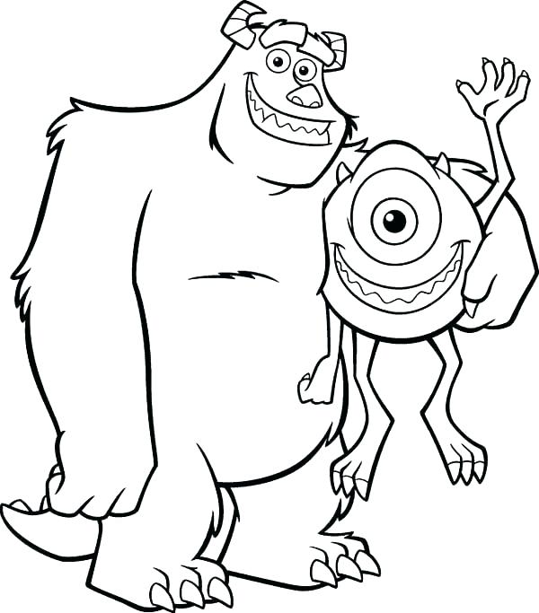 600x683 Monster Inc Coloring Pages And Mike Coloring Page Coloring Pages