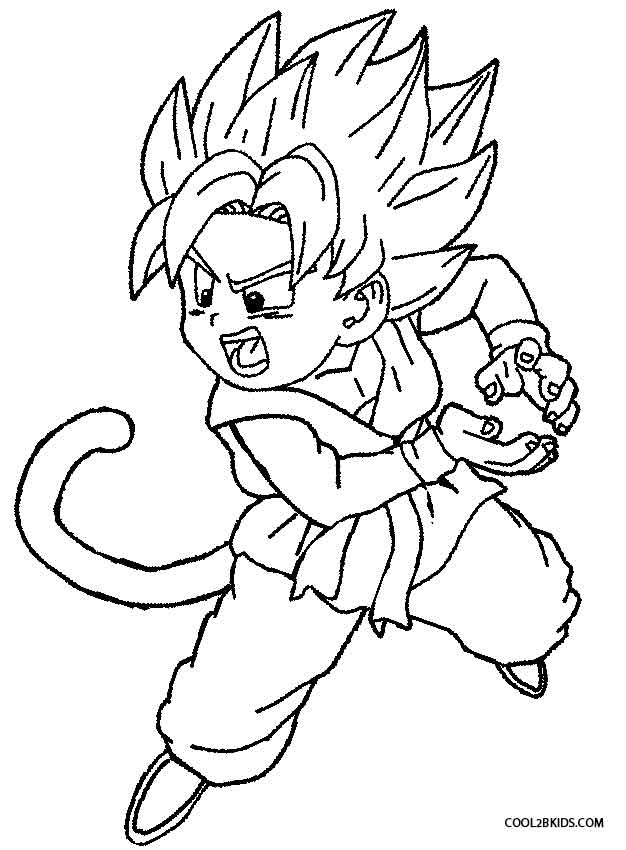 626x850 Printable Goku Coloring Pages For Kids