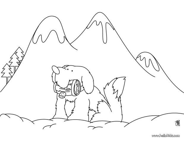 620x480 You Will Love This St Bernard Coloring Page! Nice Dog Drawing