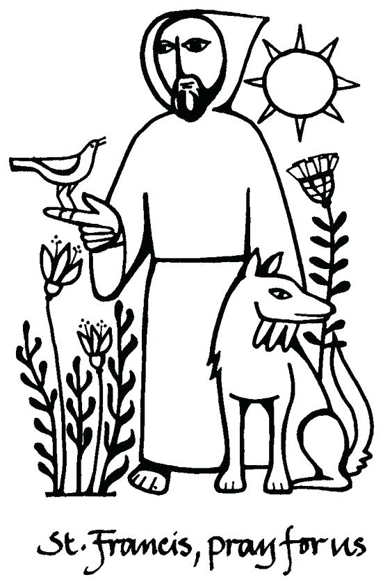 564x840 St Francis Coloring Page