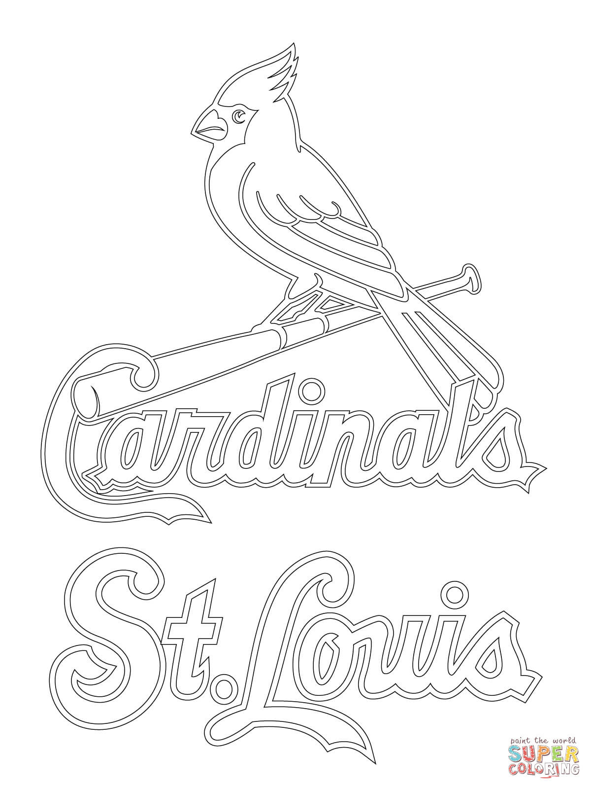 1200x1600 St Louis Cardinals Logo Coloring Page Blues Pages