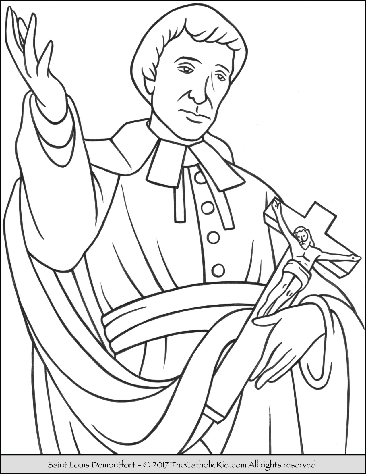 1275x1650 Saint Louis Demontfort Coloring Page