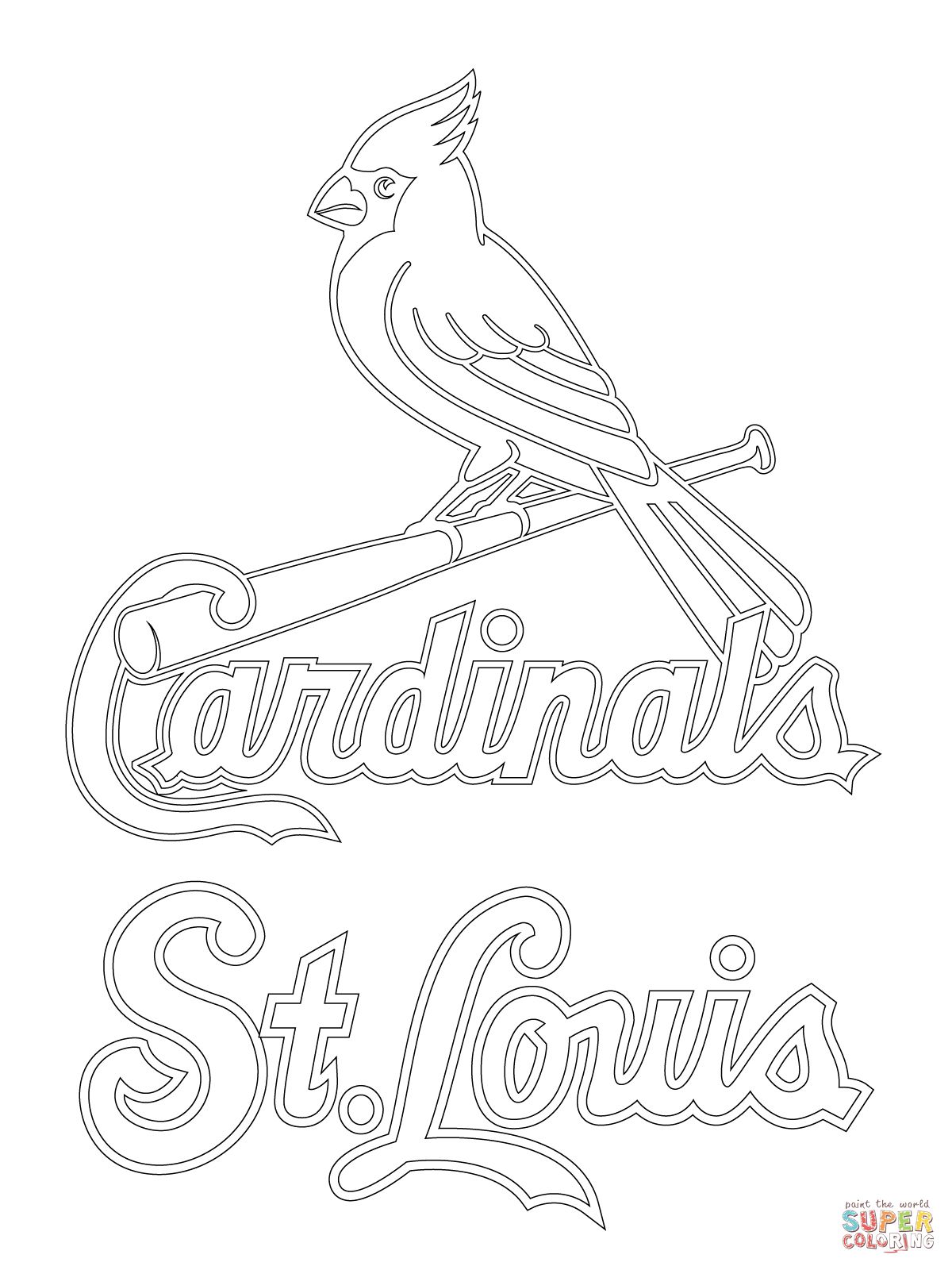 1200x1600 St Louis Cardinals Logo Coloring Page Diy