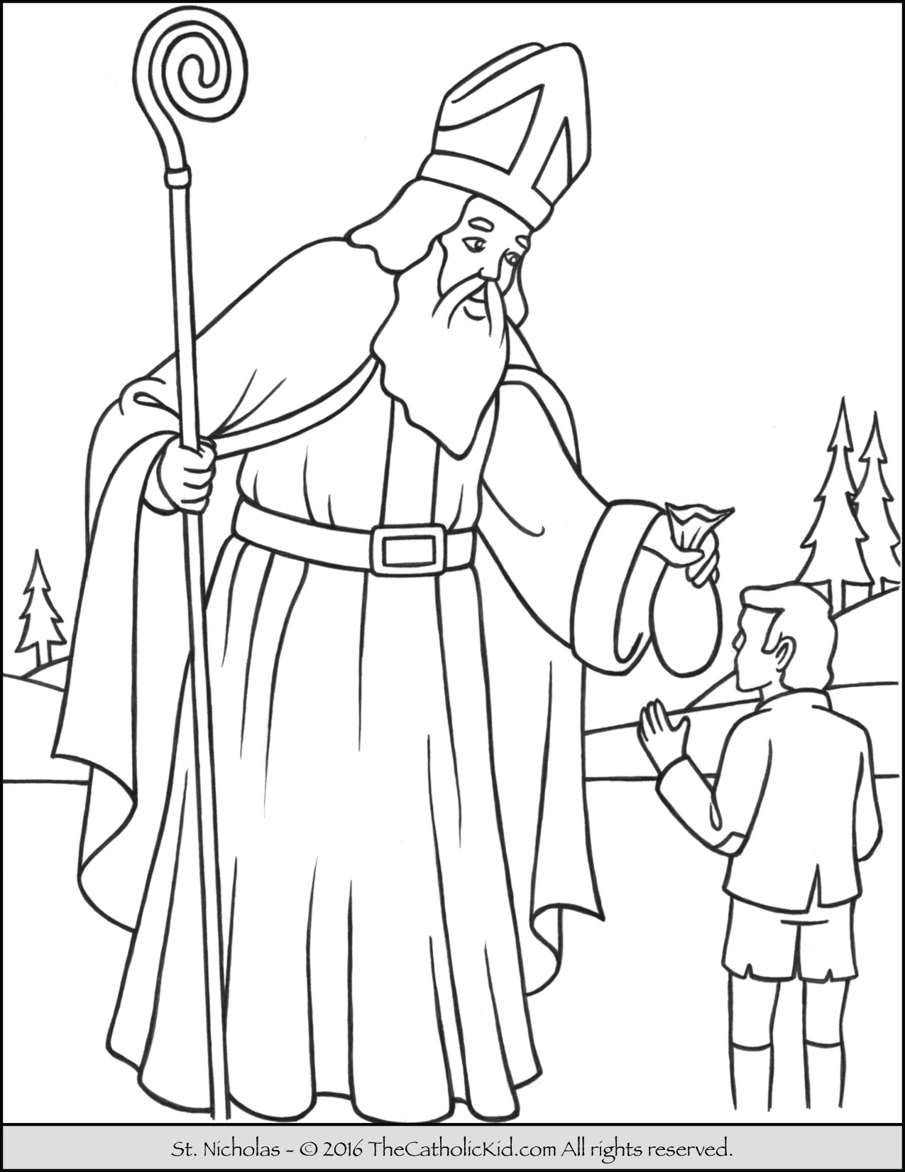 1275x1650 Saint Nicholas Coloring Page