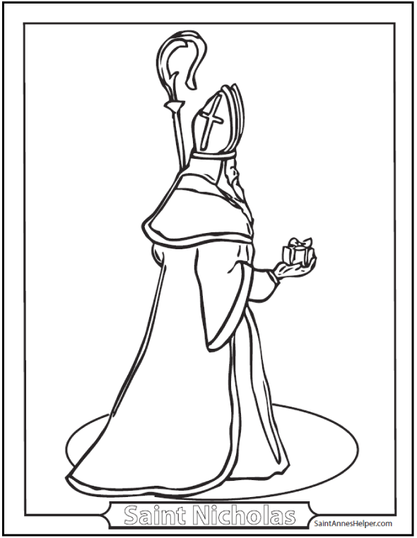 590x762 Saint Nicholas Coloring Page Feast Day December