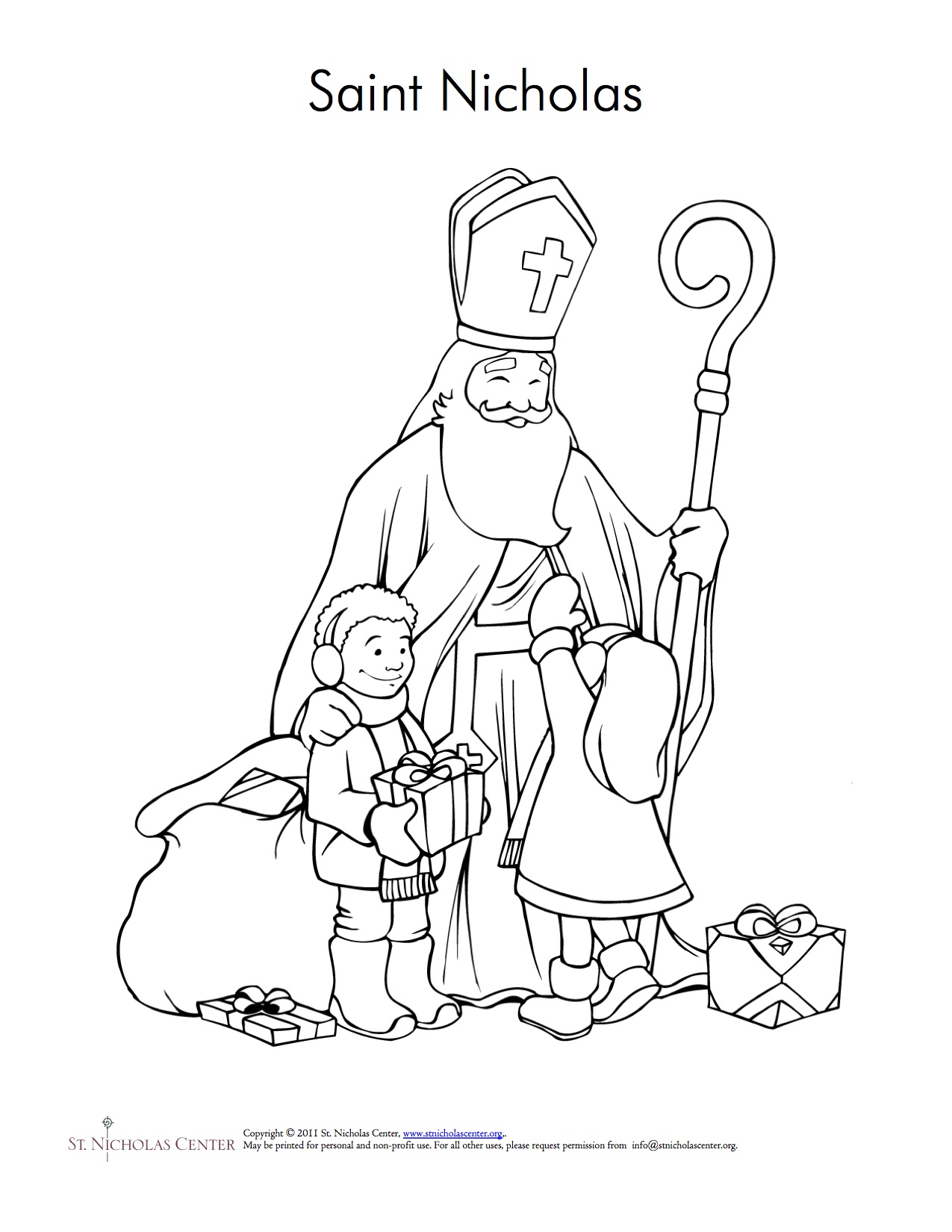 1275x1650 St Nicholas Coloring Page