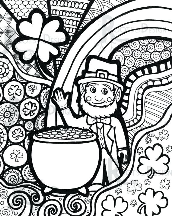 570x713 St Patricks Coloring Pages St Coloring Pages A Big Pot Of Gold