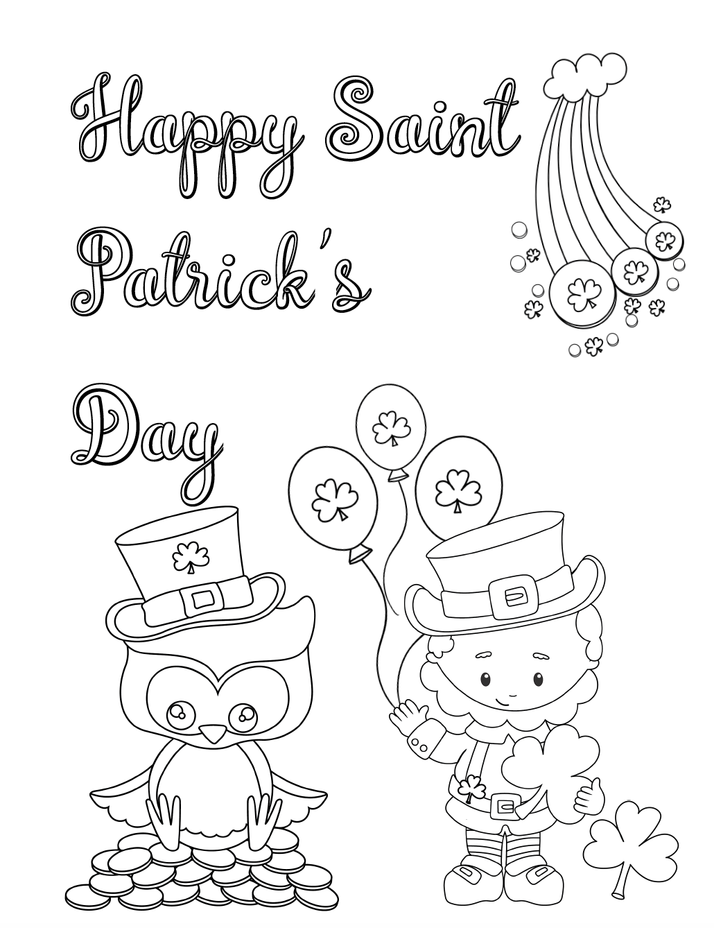 1030x1338 Free Printable St Patrick's Day Coloring Pages Designs!