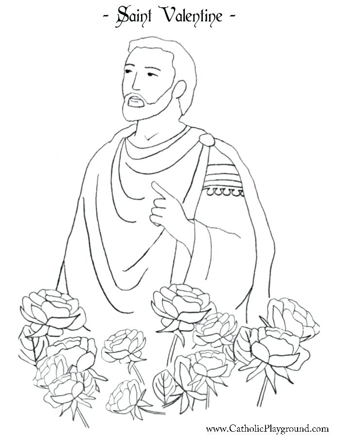 695x900 Saint Valentine Coloring Page Catholic St Valentine Coloring Pages