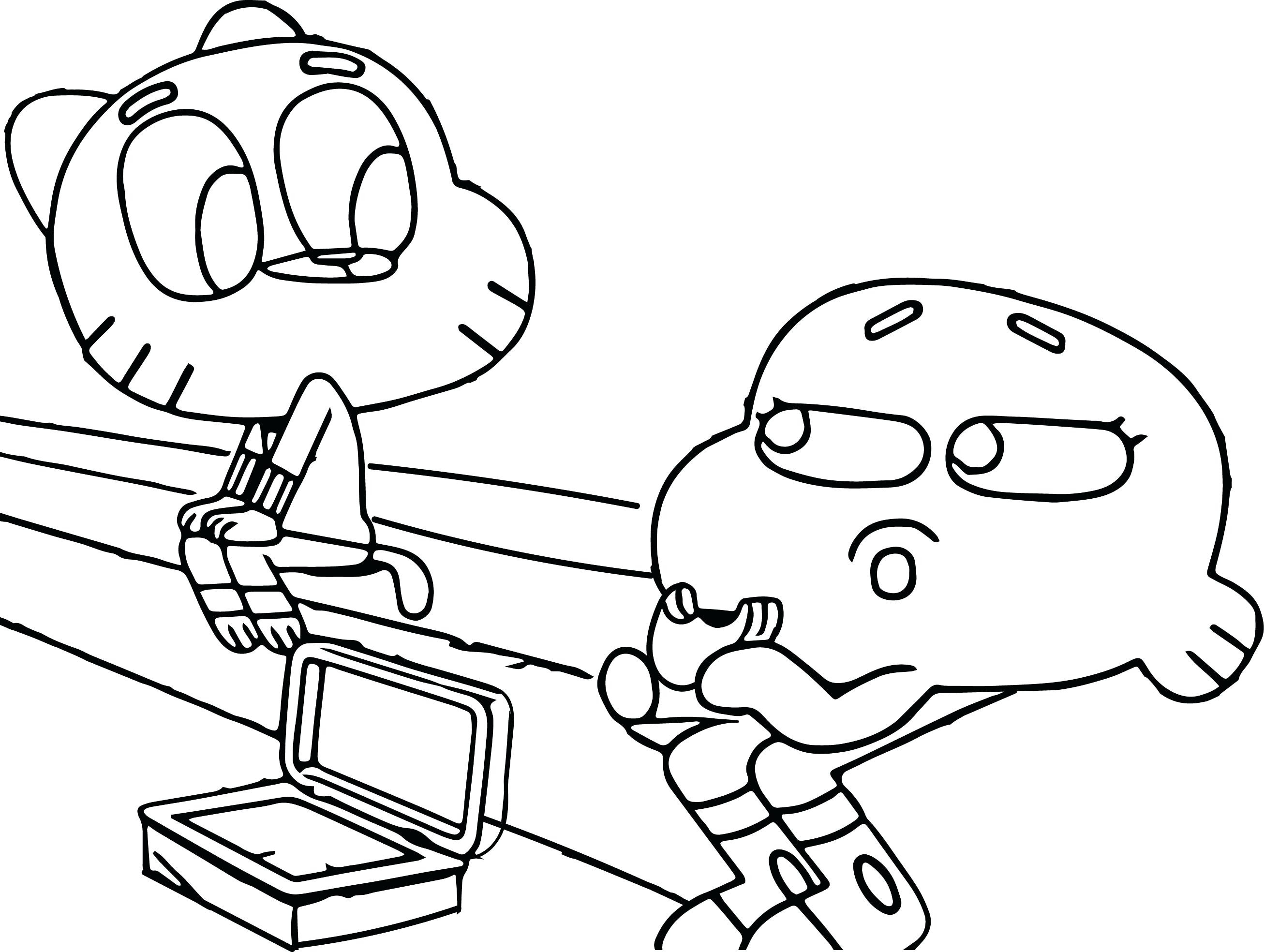 2613x1968 Coloring Pages Of Animals Printable Gumball And Staying In Stadium