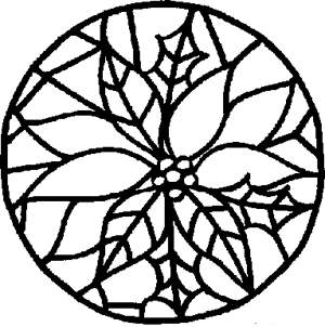 300x302 Christmas Stained Glass Coloring Pages Art Wreaths