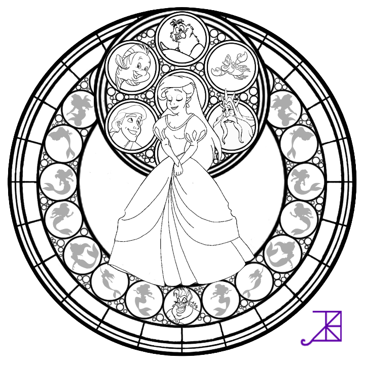 720x720 Disney Stained Glass Coloring Pages