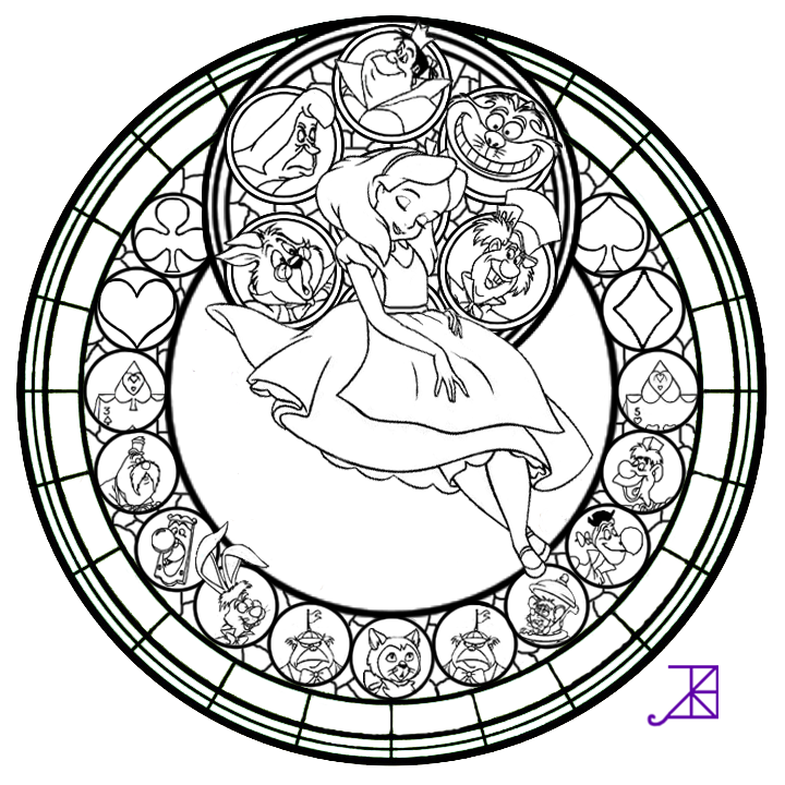 720x720 Disney Stained Glass Coloring Pages