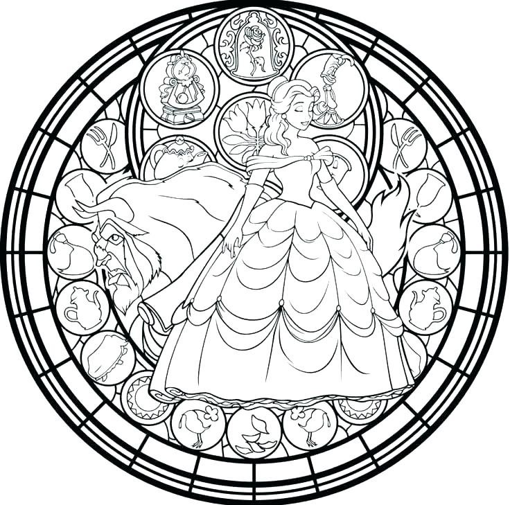 736x729 Stained Glass Coloring Pages For Adults