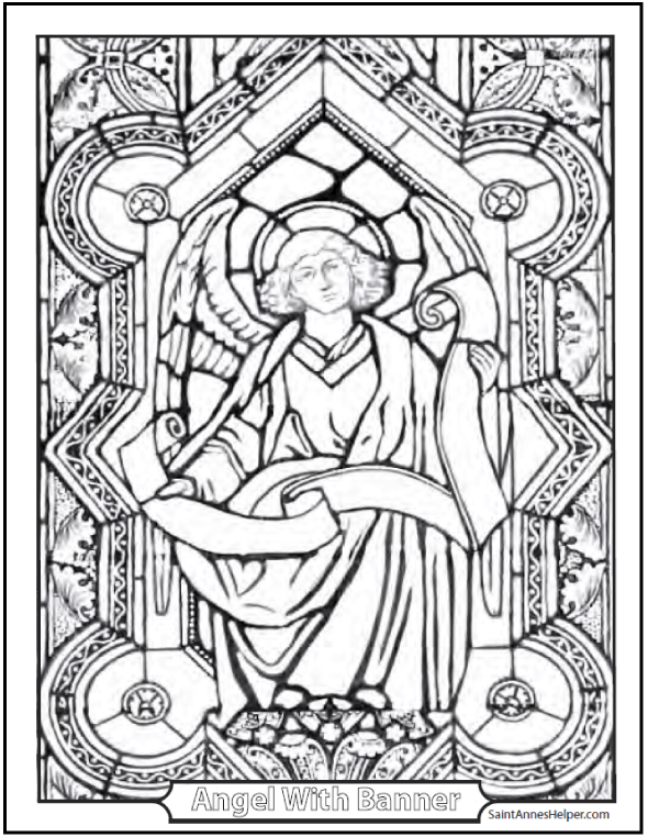 590x762 Stained Glass Coloring Pages Church Windows