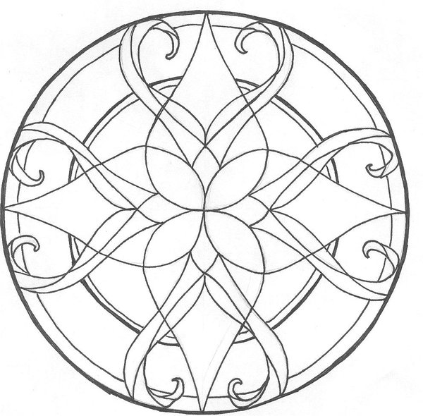 600x590 Stained Glass Coloring Pages Coloring Page For Kids Kids Coloring