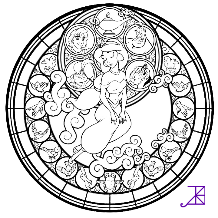 720x720 Disney Stained Glass Coloring Pages