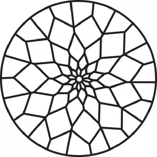 600x600 Stained Glass Coloring Pages