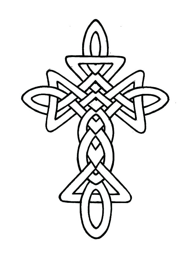 600x828 Coloring Pages Crosses Stained Glass Cross Printable Coloring Page